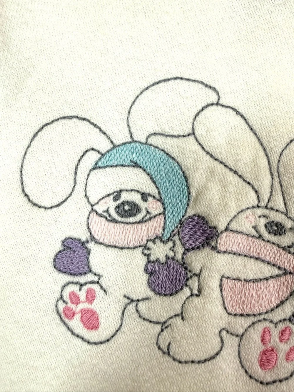 VINTAGE CARTERS Baby Sweatshirt 18 Months 1990s‎ Bunny Graphic Cozy Cute Pastel